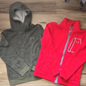 Under Armour Kids' Olive and Red Hoodies